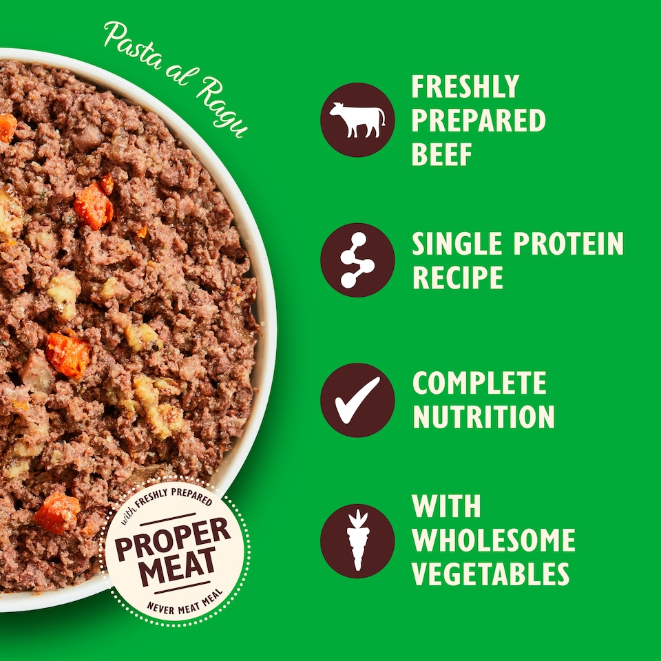 image 1 of Lily's Kitchen Pasta al Ragu with Beef, Pasta, Oregano and Basil Dog Food 150g