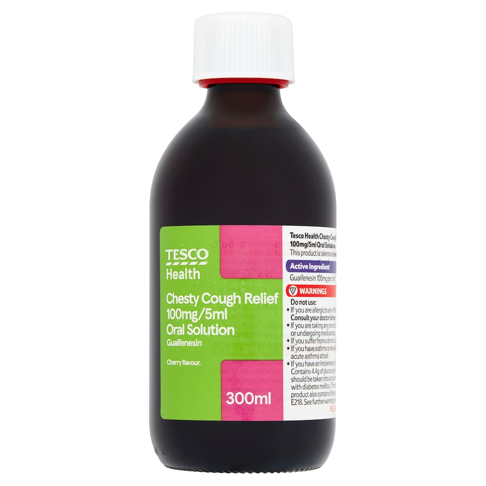 Tesco Health Chesty Cough Relief Oral Solution - Cherry 300ml
