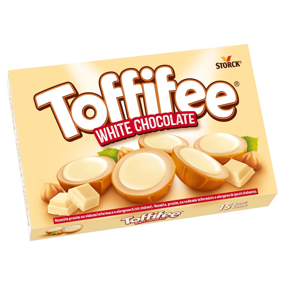 Toffifee Celé jadro lieskového orieška v karameli s mliečnym krémom a bielou čokoládou 15 ks 125 g