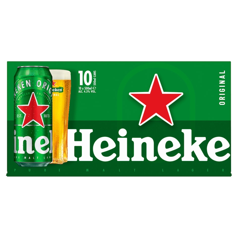 Heineken Lager Beer 10 X 500Ml