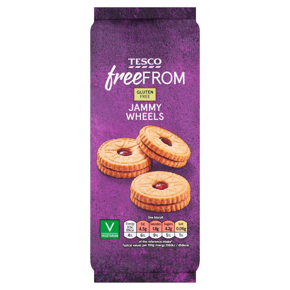 Tesco Free From Jammy Wheels 142g