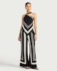 image 2 of F&F Geometric Print Wide Leg Trousers in Multi Black