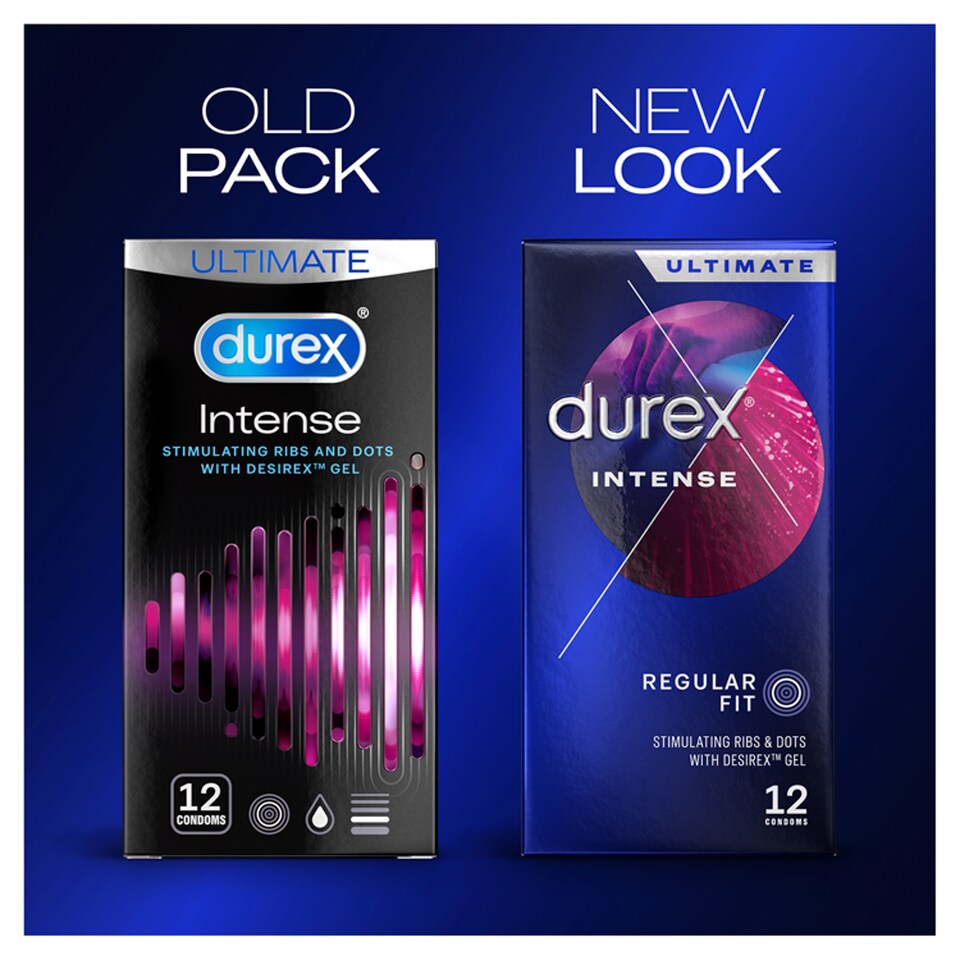 image 1 of Durex Intense Condoms Ribbed & Dotted Regular Fit 12 Pack