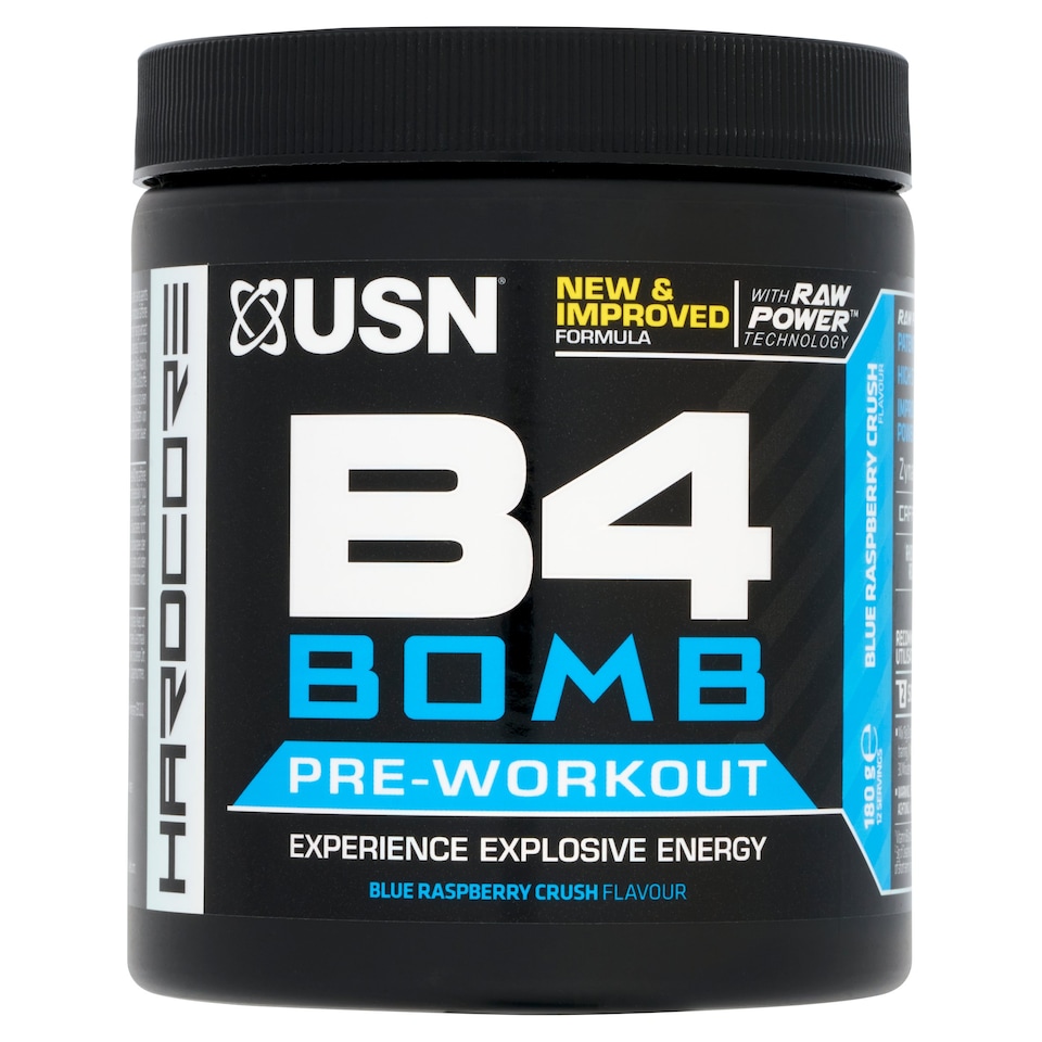 USN B4 Bomb Pre-Workout Supplement - Blue Raspberry Crush 180g