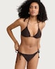 image 1 of F&F Tie Side Bikini Bottoms in Brown