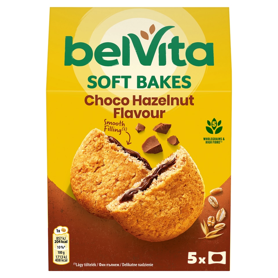 Belvita Gabonás Keksz, Mogyorós ízű Kakaós Töltelékkel 250g