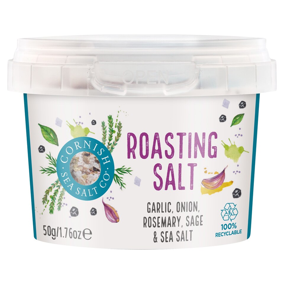Cornish Sea Salt Roasting Salt Onion Garlic & Herb 50G Tesco Groceries