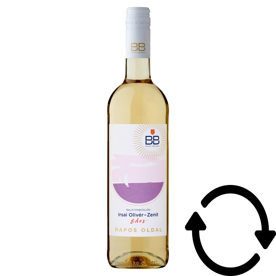 BB Napos Oldal Balatonboglári Irsai Olivér-Zenit édes fehérbor 11% 0,75 l