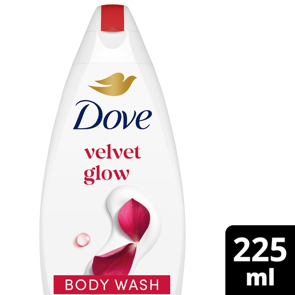image 1 of Dove Silky Velvet 24hr Moisturisation Body Wash Shower Gel 225ml