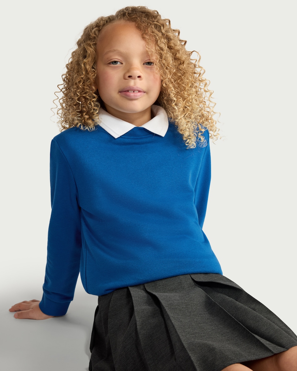 image 1 of F&F School Unisex 2-Pack Cotton Rich Sweatshirts in Blue