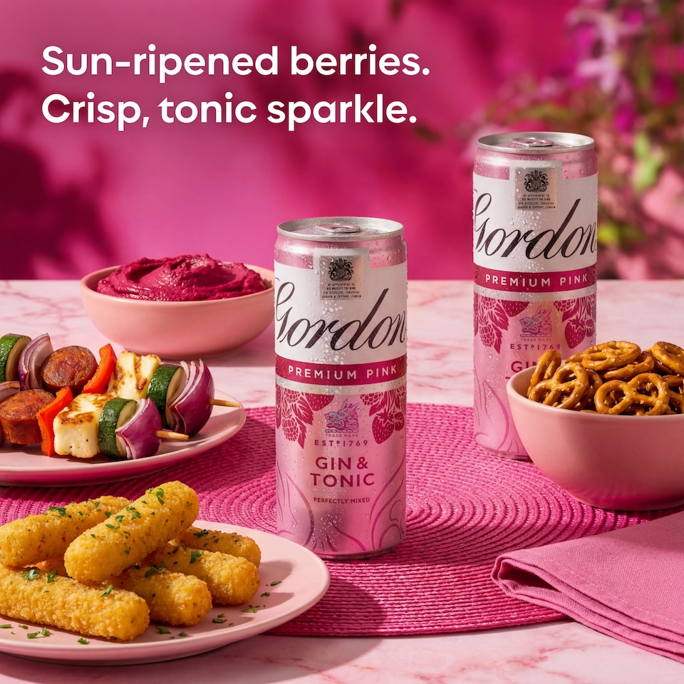 image 1 of Gordon's Pink Gin & Tonic Can 5% Vol 250ml 