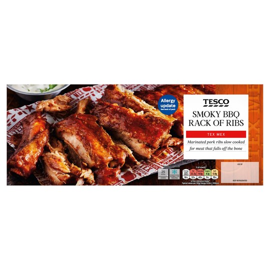 Tesco Tex Mex Smoky Bbq Rib Rack 460G Tesco Groceries