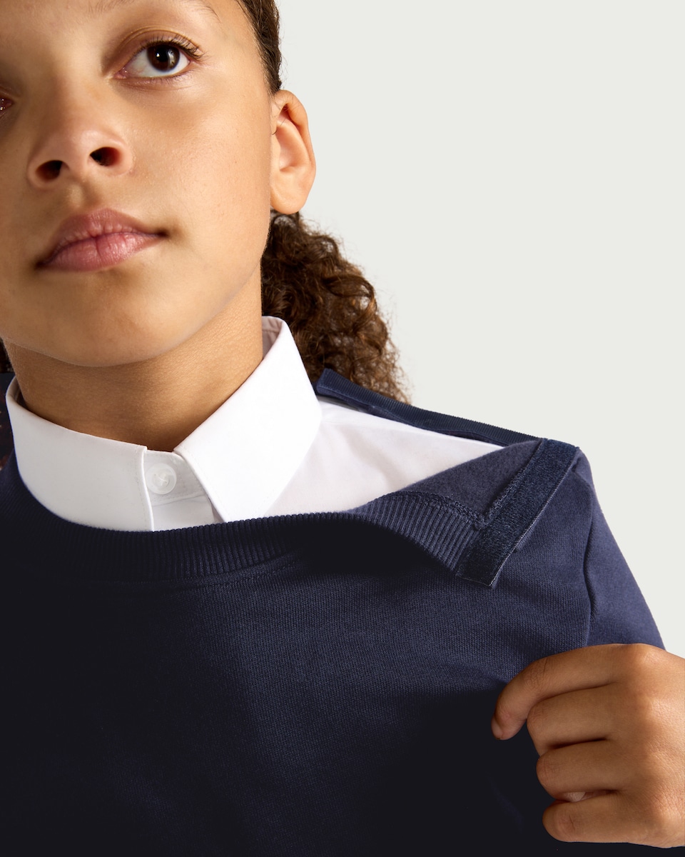image 1 of F&F School Unisex 2-Pack Cotton Rich Sweatshirts in Navy