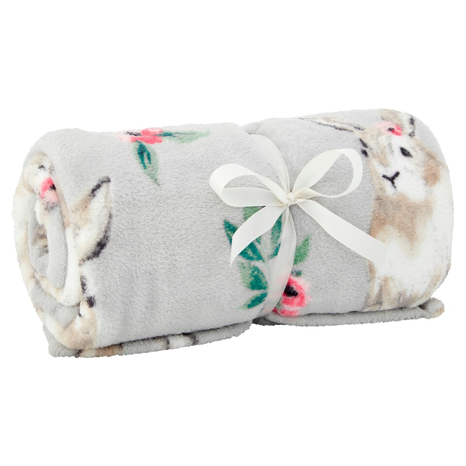 image 1 of Fox & Ivy Printed Throw - Rabbit