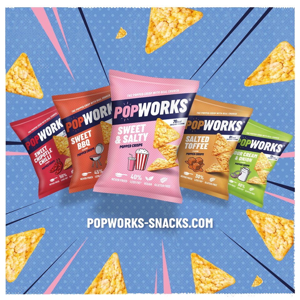 image 1 of Popworks Salted Toffee Popped Crisps Sharing Bag 85g