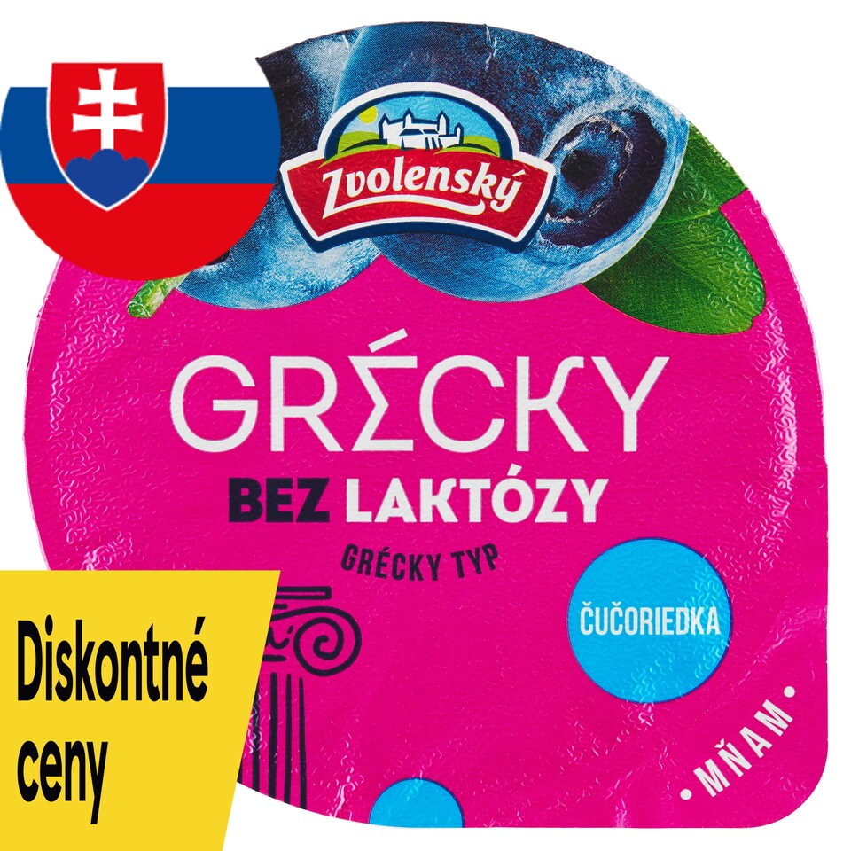 Zvolenský Jogurt grécky typ čučoriedkový bez laktózy 125 g
