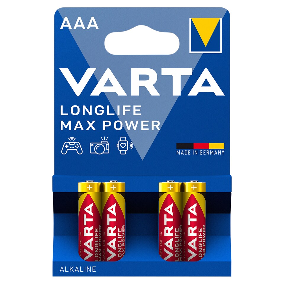 image 1 of Varta Longlife Max Power AAA alkalické baterie 4 ks