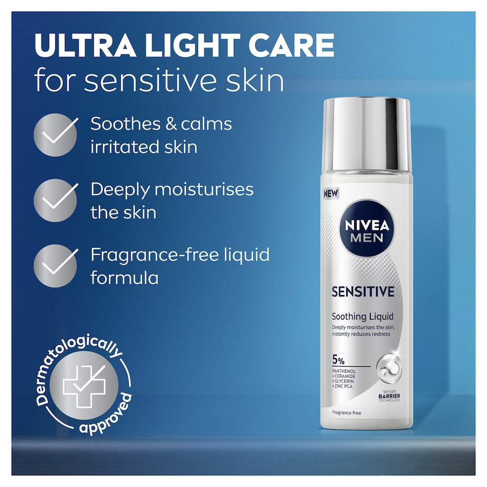 image 1 of NIVEA MEN Sensitive Soothing Liquid Moisturiser 100ml