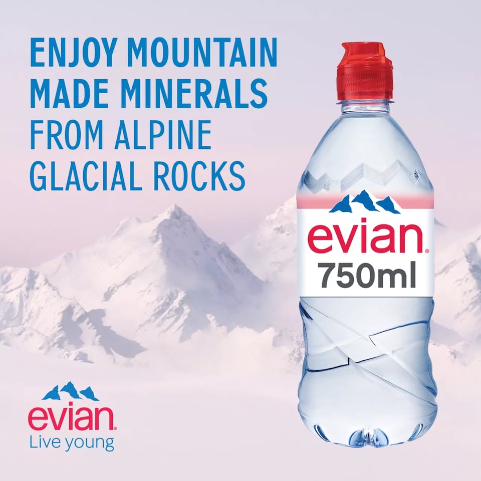 image 1 of Evian Natural Bottled Mineral Still Water 750ml