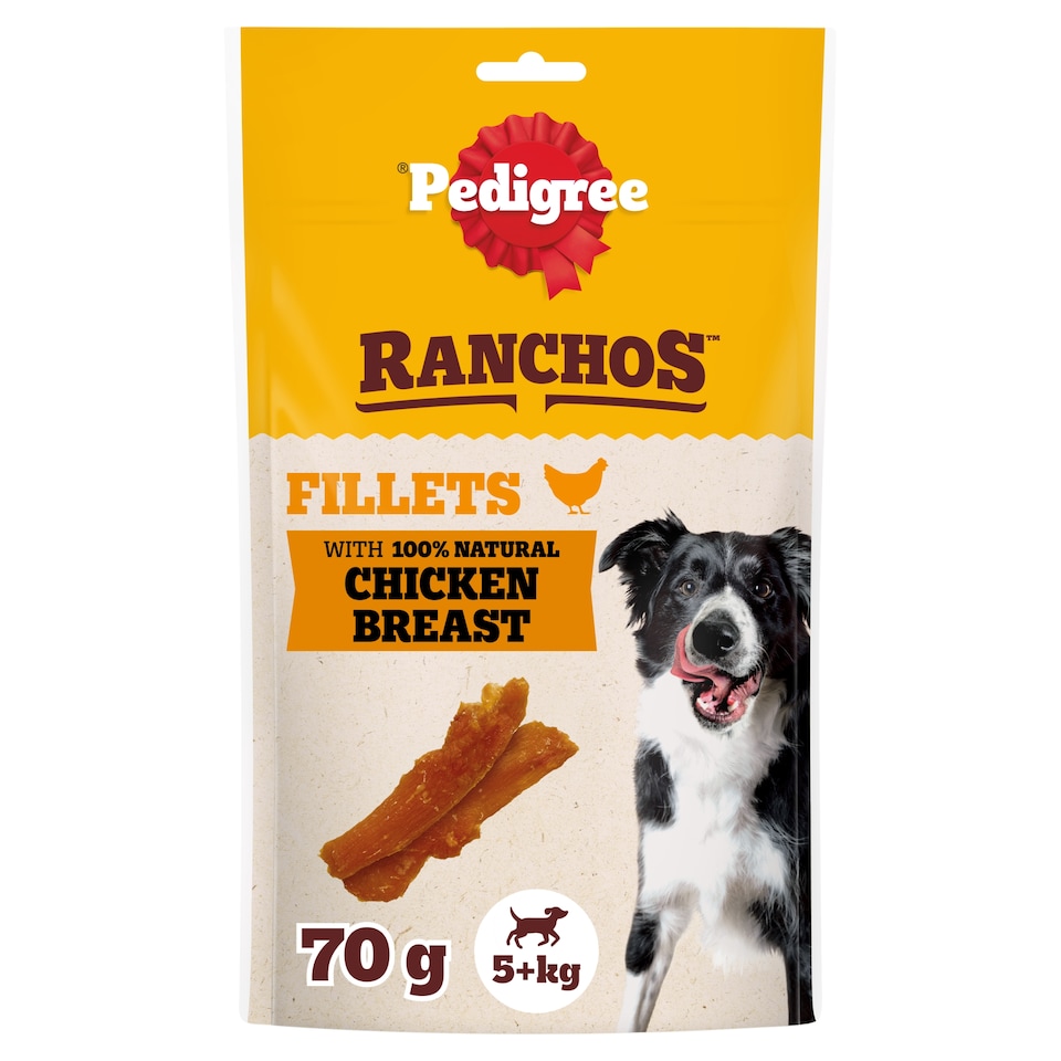 image 1 of Pedigree Ranchos Dog Treats Fillets Chicken 70g