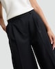 image 2 of F&F Wool Blend Super Wide Leg Pleated Trousers in Black
