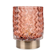 Candlelight Amber Zig-Zag Battery Table Lamp