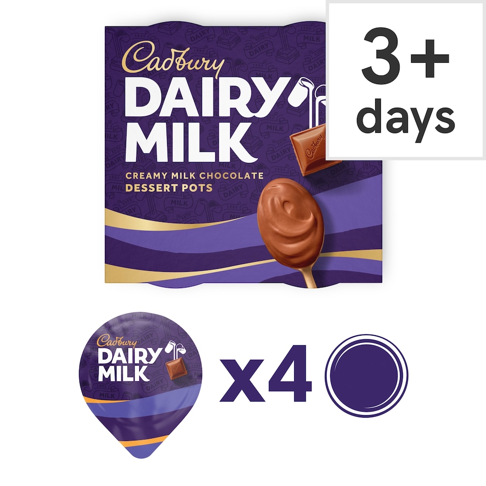 image 1 of Cadbury Dairy Milk Pots Of Joy Chocolate Dessert 4X60g