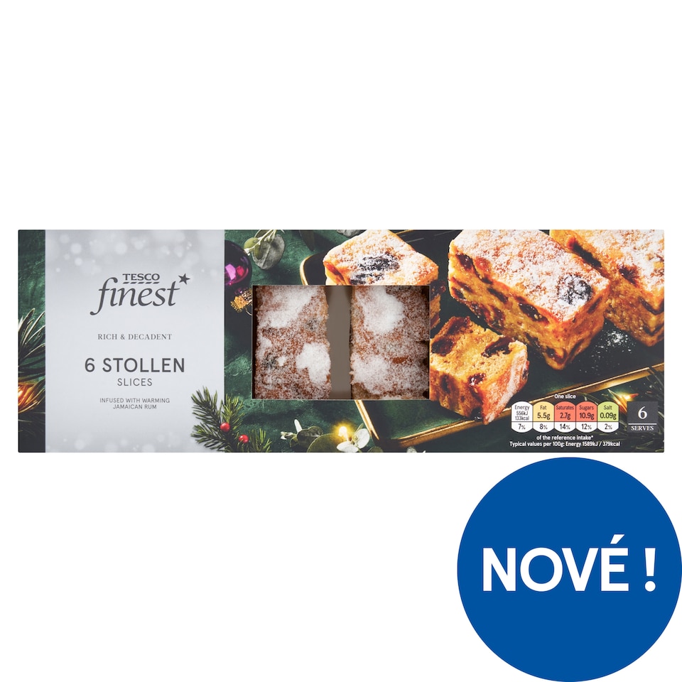 Tesco Finest Fruit Cake with Marzipan Filling and Rum, Decorated with Sweet Sprinkles 6 pcs