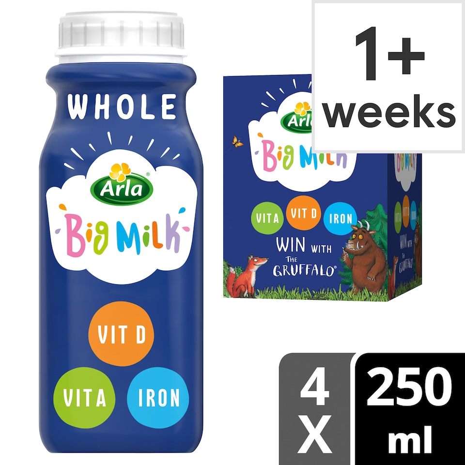 image 1 of Arla Big Milk Fresh Whole Milk Vitamin Enriched for kids 4 X250ml