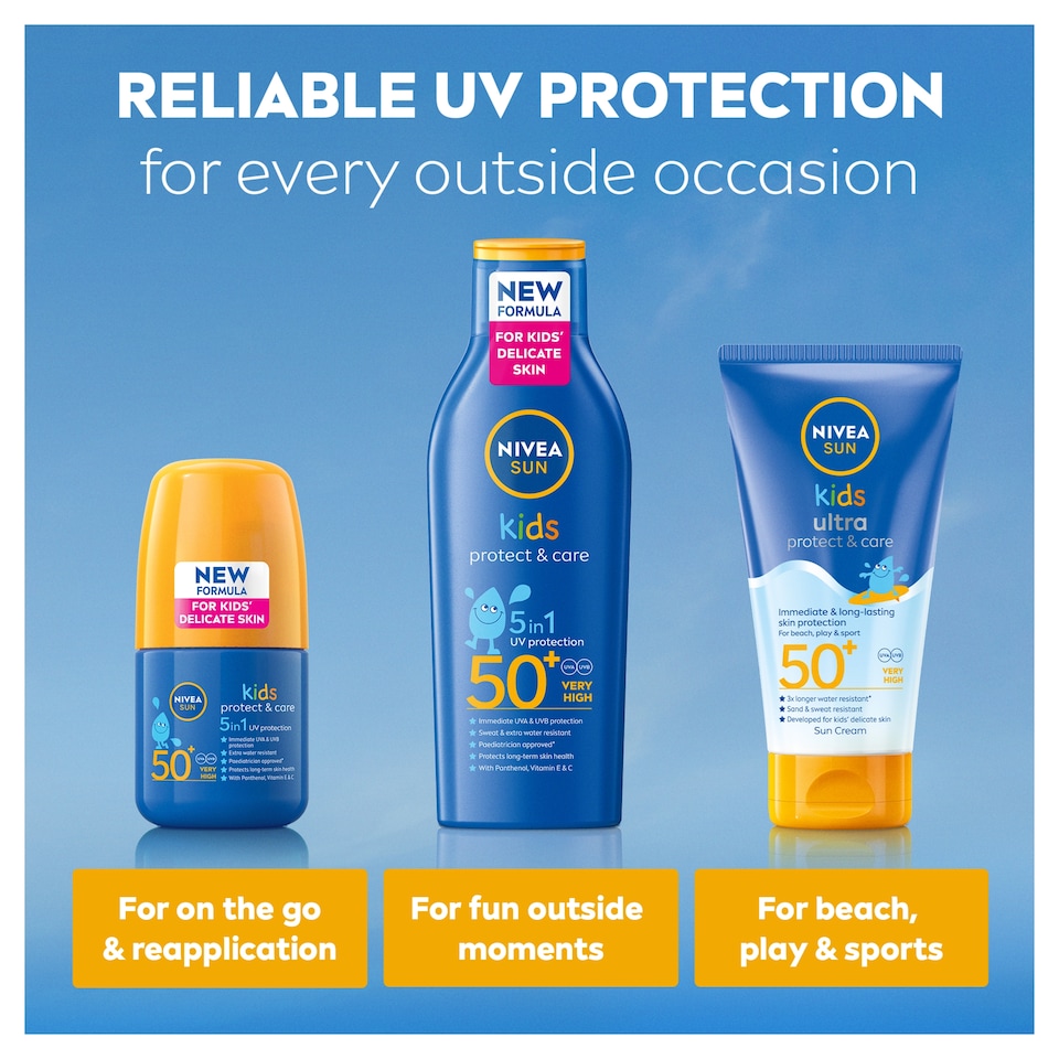 image 1 of NIVEA SUN Kids Protect & Care Sun Cream Roll-On SPF50+ 50ml