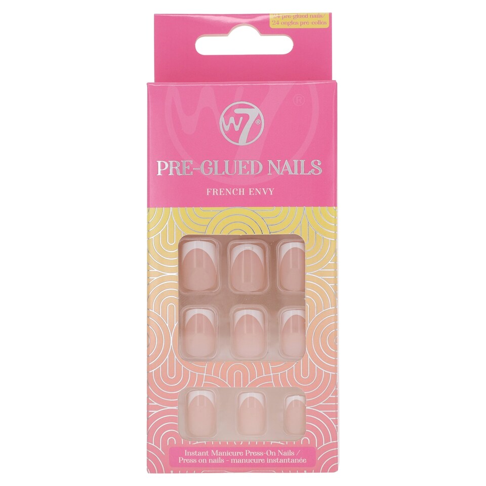 W7 Pre-Glued Nails Instant Manicure Press-On Nails French Envy