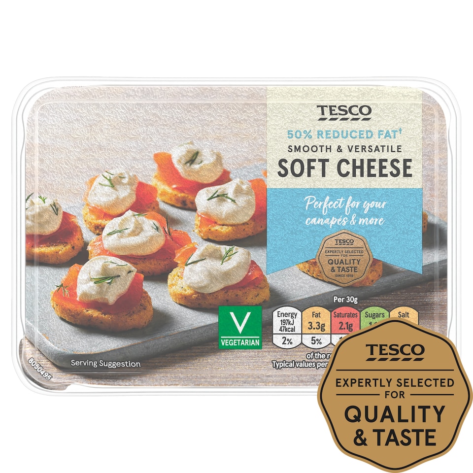 Tesco 50% Less Fat Soft Cheese 200G
