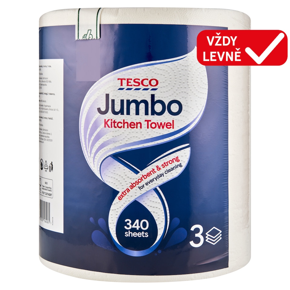 Tesco Jumbo kuchyňské utěrky 3 vrstvy 1 role