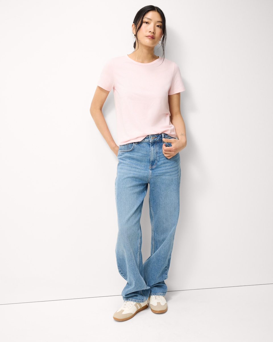 image 1 of F&F Pure Cotton Short Sleeved T-Shirt in Pink
