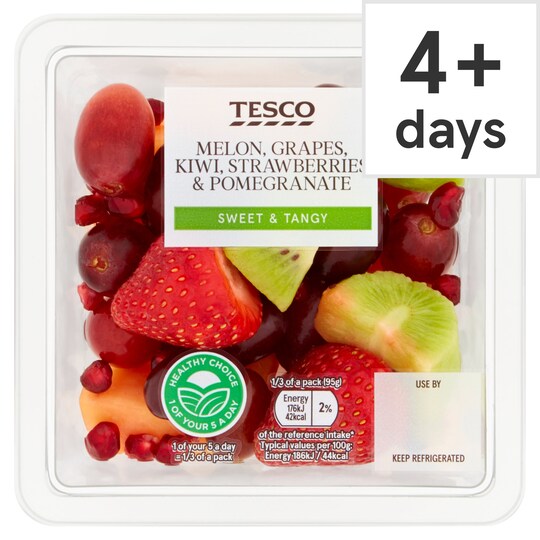 Tesco Melon, Grape Kiwi, Strawberry & Pomegranate 285G Tesco Groceries