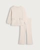 image 4 of F&F Girls 2-Piece Knitted Bow Pocket Jumper and Ribbed Leggings in Cream