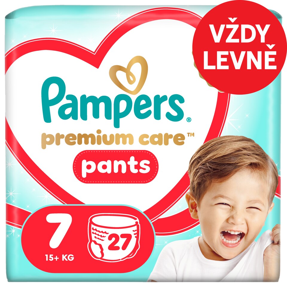 Obrázek 1 pro produkt Plenkové Kalhotky Pampers Premium Care Pants Velikost 7, 27 ks, 15kg+