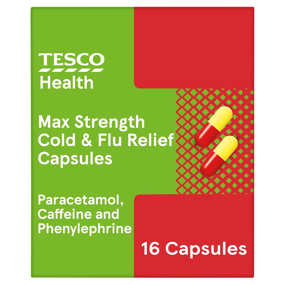 Tesco Maximum Strength Cold And Flu Caps 16