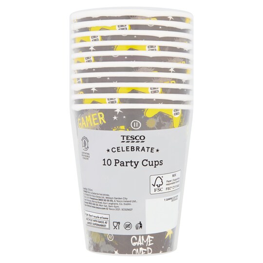 Tesco Gaming Party Cup 10 Pack Tesco Groceries
