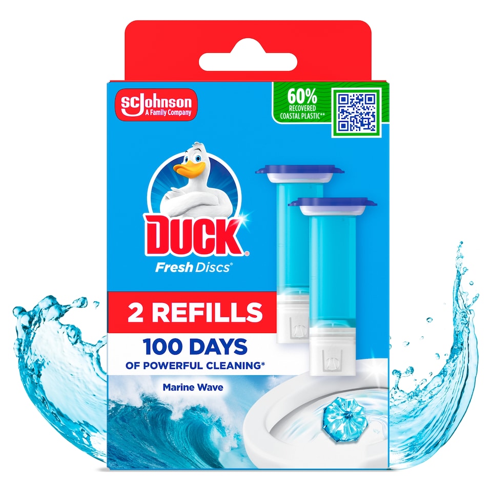 image 1 of Duck Fresh Discs Toilet Cleaner Refills - Marine 2 x 36ml