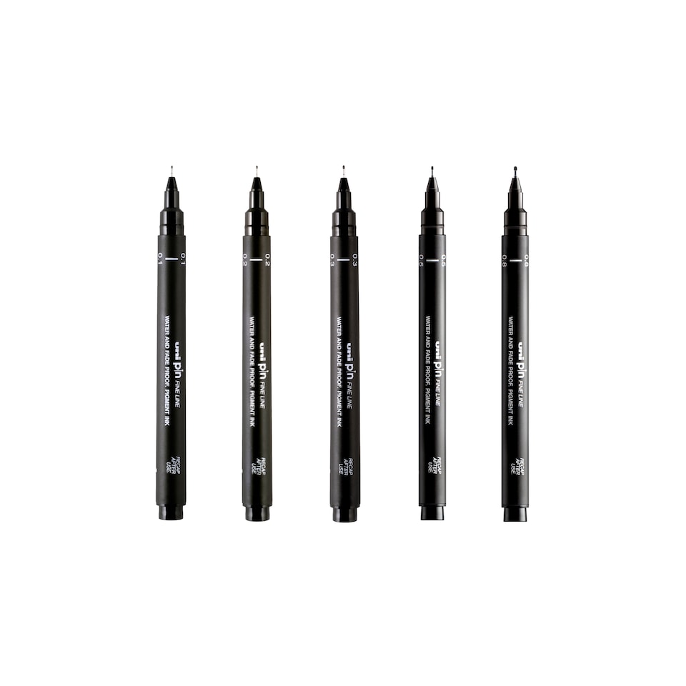 image 1 of Uniball Fineliners Assorted Nibs 5 Pack