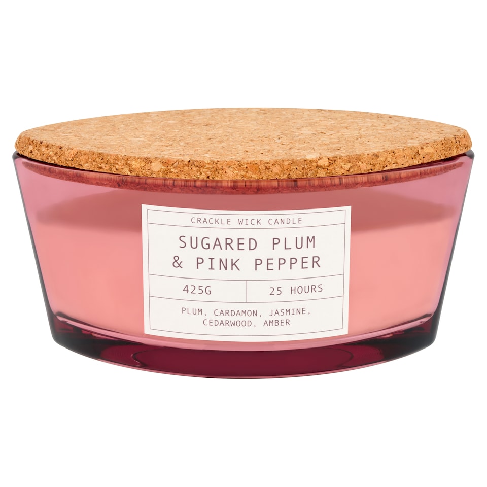 F&F Home Crackle Sugared Plum & Pink Pepper Candle 425g
