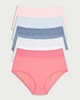 image 1 of F&F 5-Pack Cotton Rich Lace Trim Full Brief Knickers in Multi