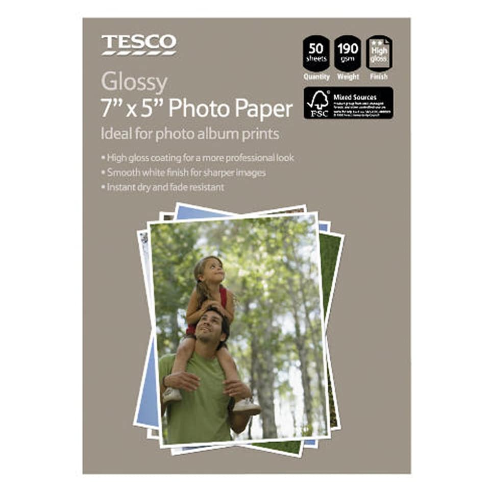 Tesco 7X5 Glossy Photo Paper 50 Sheets