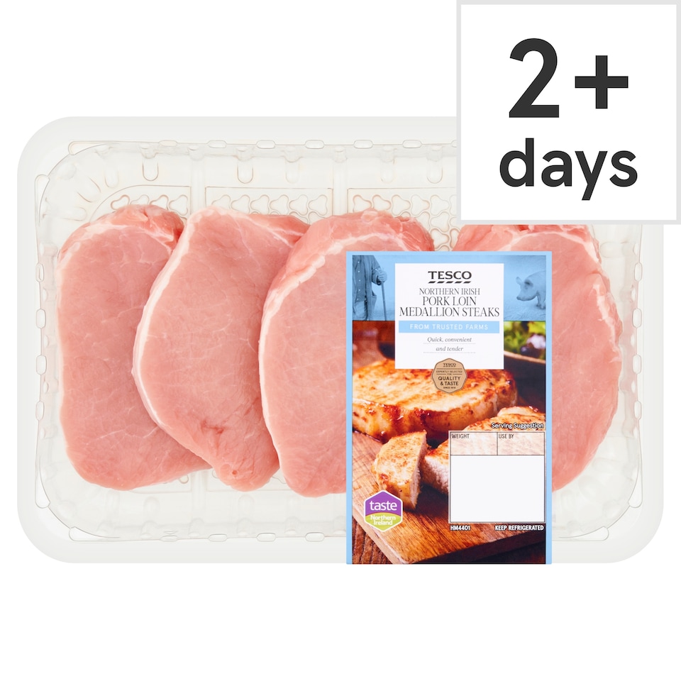 Tesco Northern Irish Pork Loin Medallion Steaks 400g