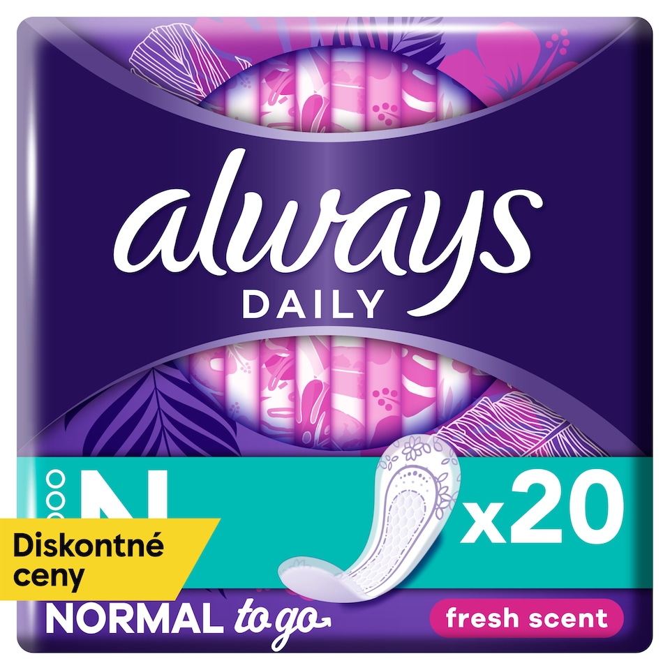 obrázok 1 z Always Dailies Normal To Go Sviežosť Intímky 20 ks