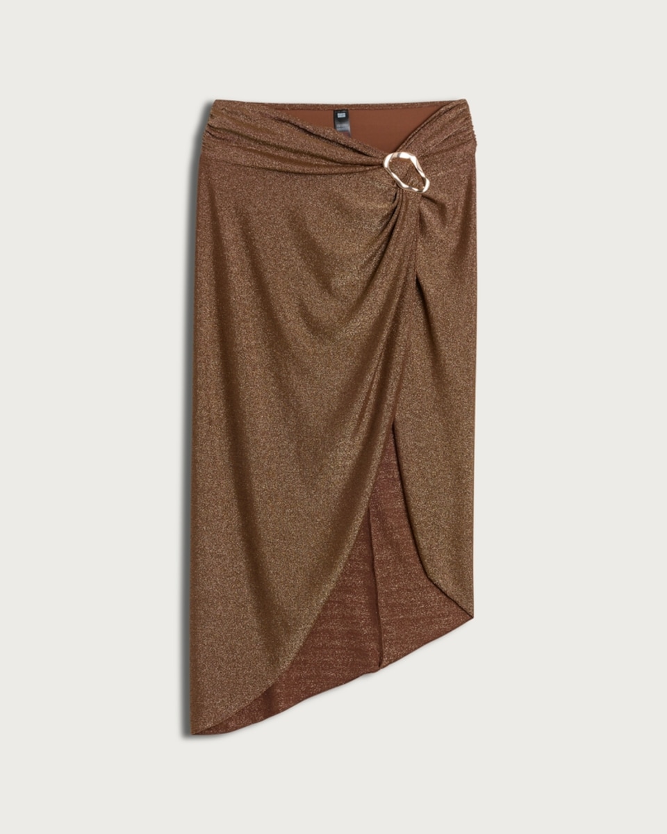 image 1 of F&F Metallic Wrap Sarong in Bronze
