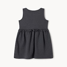 F&F School Girls Cotton Rich Frill Pinafore in Grey