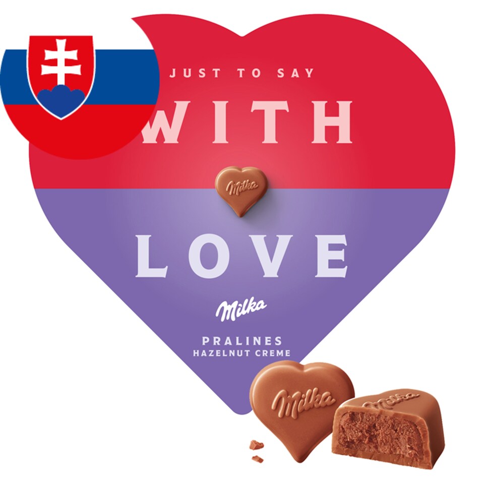 Milka bonboniéra I Love Milka, lieskooriešková náplň 44 g