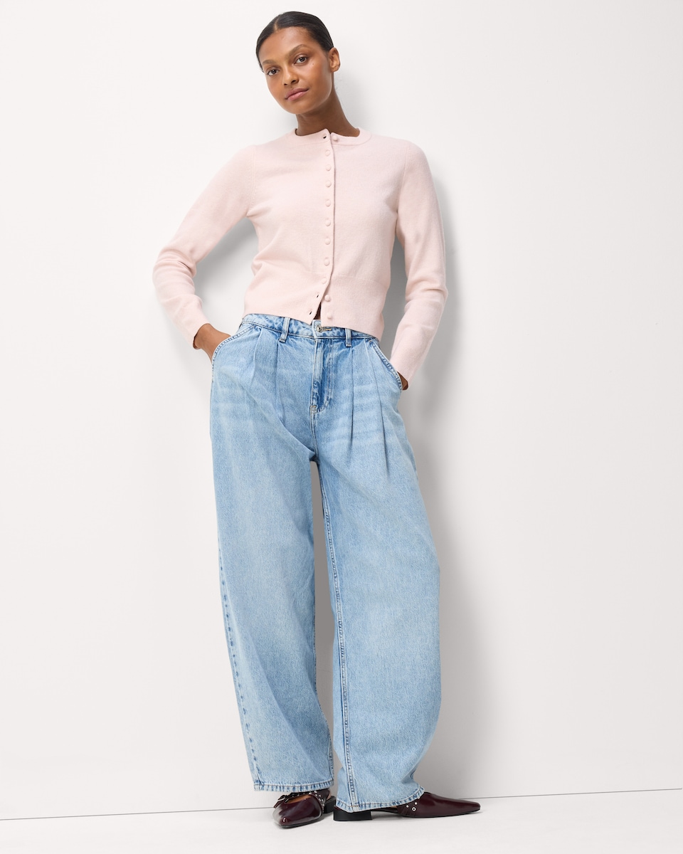 image 1 of F&F Knitted Long Sleeved Cardigan in Pink